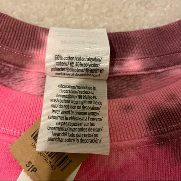Vs pink glitter shine tie dye sweatshirt oversized small NWT - Picture 8 of 9